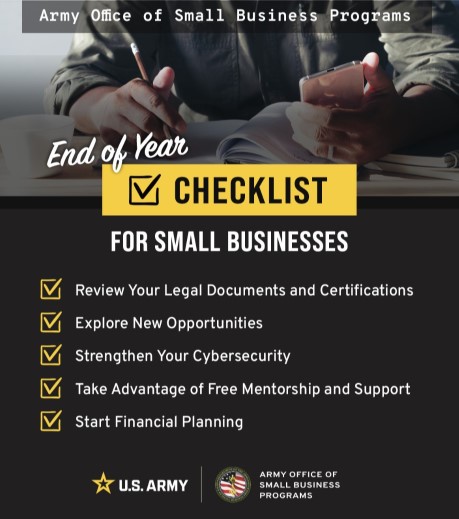 Army Office of Small Business: End Of Year Checklist for Small Businesses